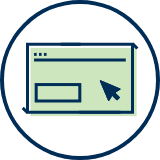 Icon of green browser and search bar